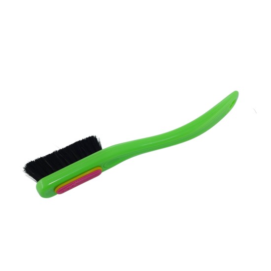 Change - Green Handle - Black Bristles in Pink - Yellow Ring 