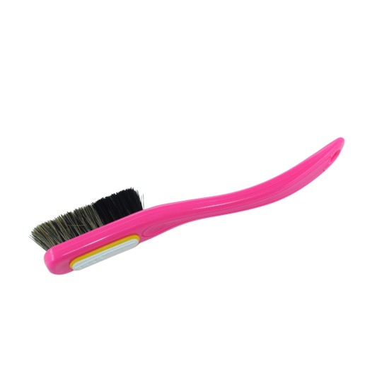 Change - Pink Handle - Black/Mixed Bristles in White - Yellow Ring -