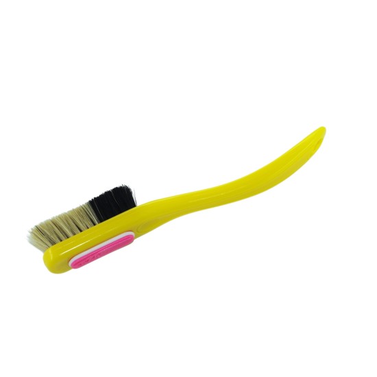 Change - Yellow Handle - Black/White Bristles in Pink - White Ring 