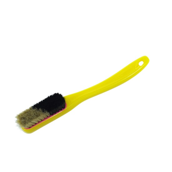 Change - Yellow Handle - Black/White Bristles in Pink - White Ring 